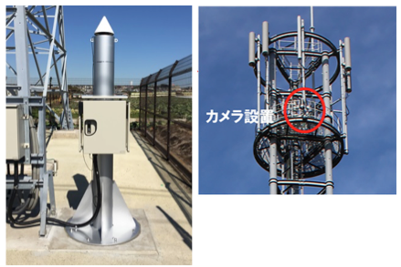 ドコモの基地局サイトに設置された電子観測点、および津波観測用カメラ