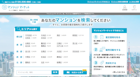 「マンションマーケット」サイト（出典）マンションマーケット