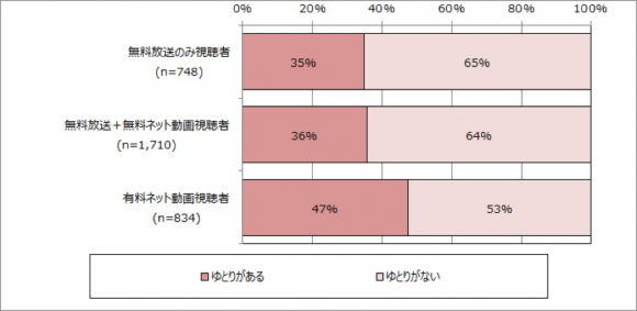 視聴者タイプ別の経済的ゆとり