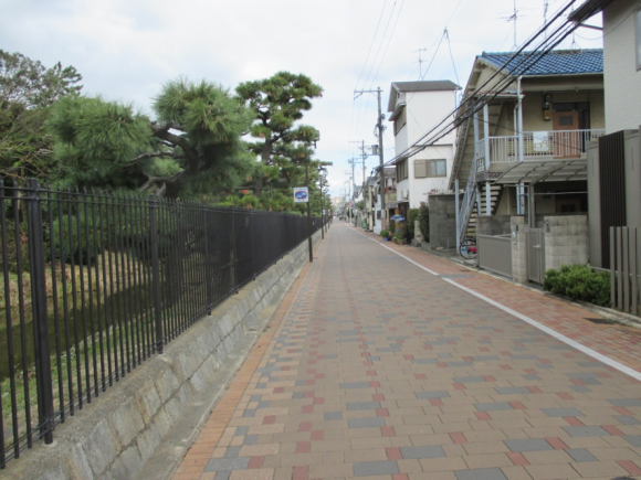 外堀沿いの直線道路