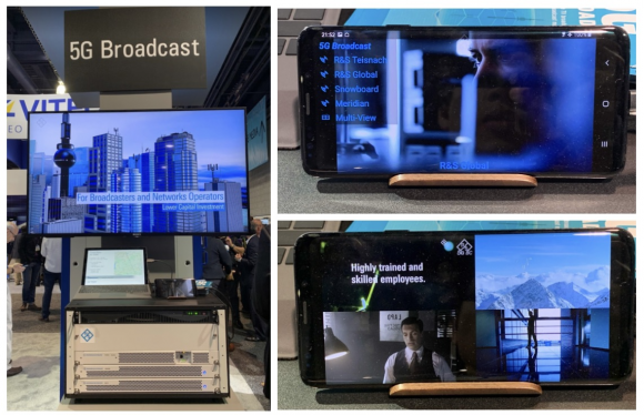 「5Gブロードキャスト」展示