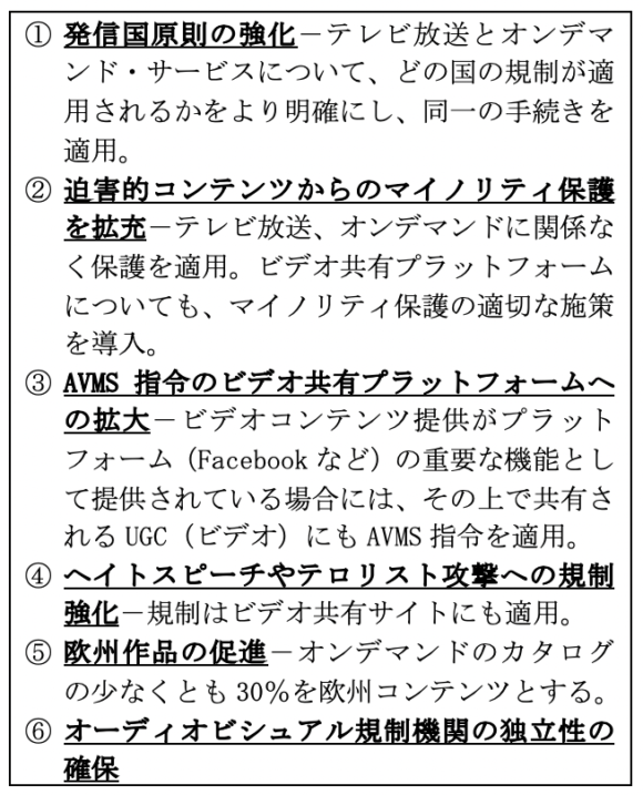 【表3】2018年AVMS指令のプラットフォームサービスへの拡張