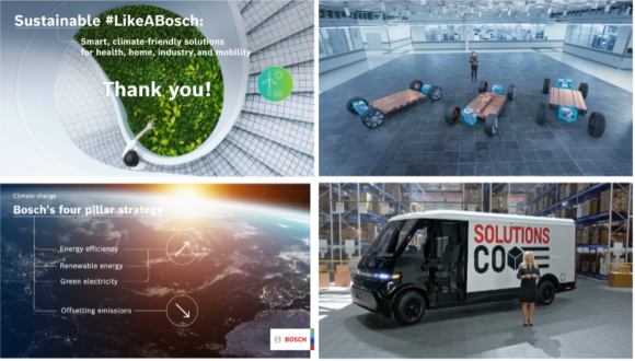 【図6】Bosch社取り組む社会課題（左）とGM社が環境改善のために開発中のEV Platform（右）
