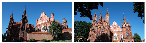 【写真14】聖アンナ教会全景（左）、正面（右）
