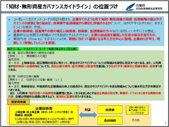 【図2】知財・無形資産ガバナンスガイドラインの位置づけ