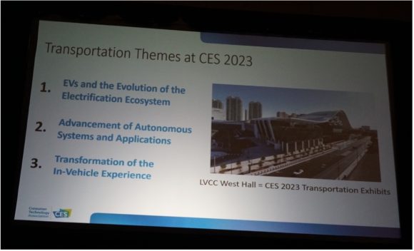 【写真7】CES 2023にみるTransporationのテーマ
