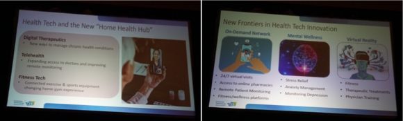 【写真8】Telehealthの注目サービス(左)と次世代を担うHealthcareアプリ(右)