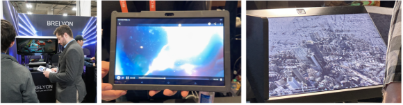【写真13】ブームの兆しを見せる3D Display左: BREYLON社、中: Leia社、右: SONY社）