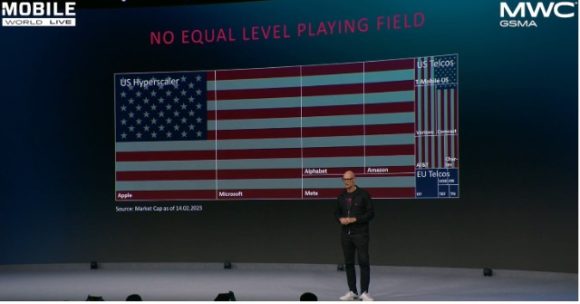 【図3】DTのHöttges CEOがMWC 2023でGAFAM批判（2023年2月27日）