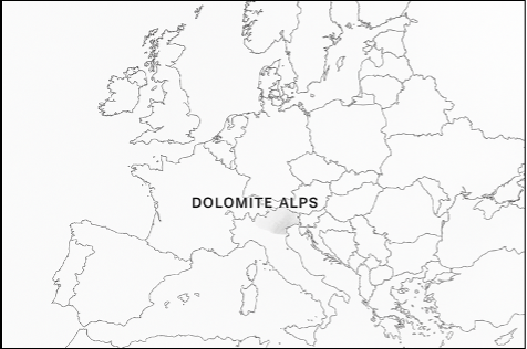 【図1】欧州の中のドロミテの位置