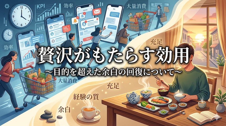 贅沢がもたらす効用〜目的を超えた余白の回復について